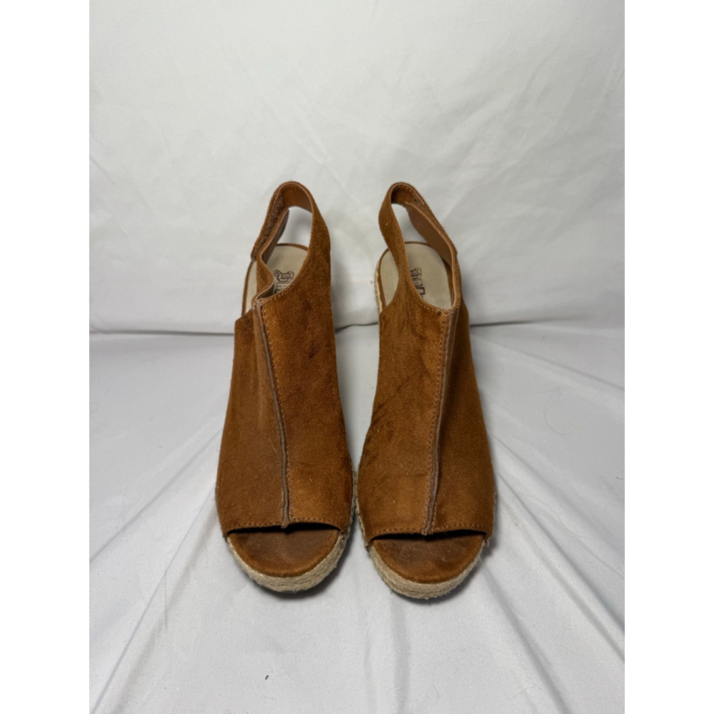 Women's BRASH Brown Beige Wedge Espadrilles Size US 8